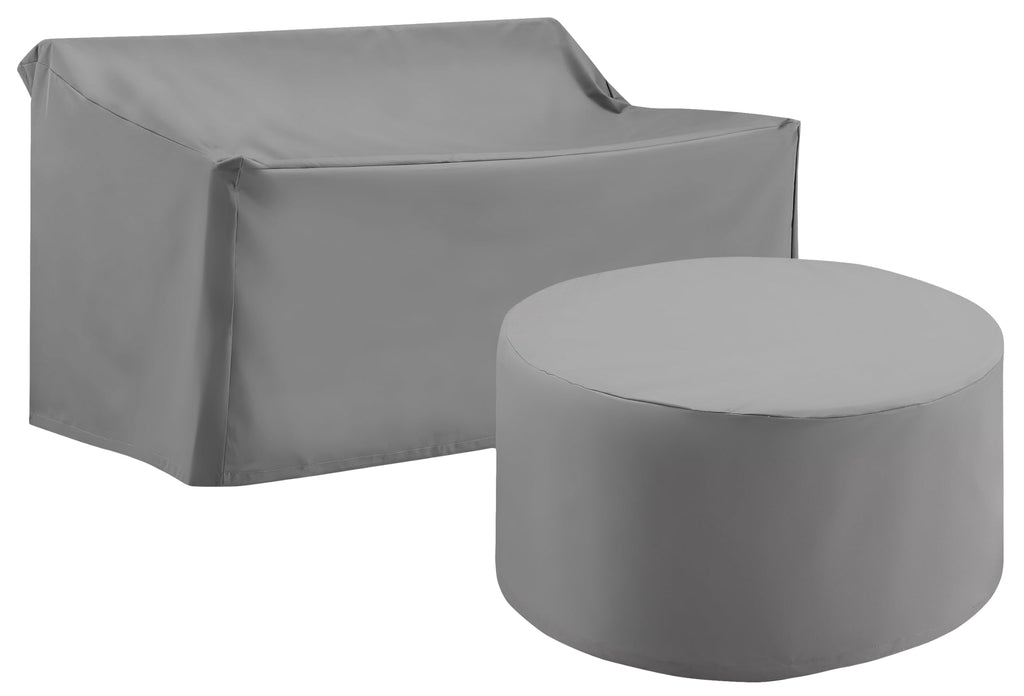 Crosley Furniture Patio Furniture Covers, Waterproof 2-Piece Cover Set for Round Outdoor Table and Loveseat, Gray