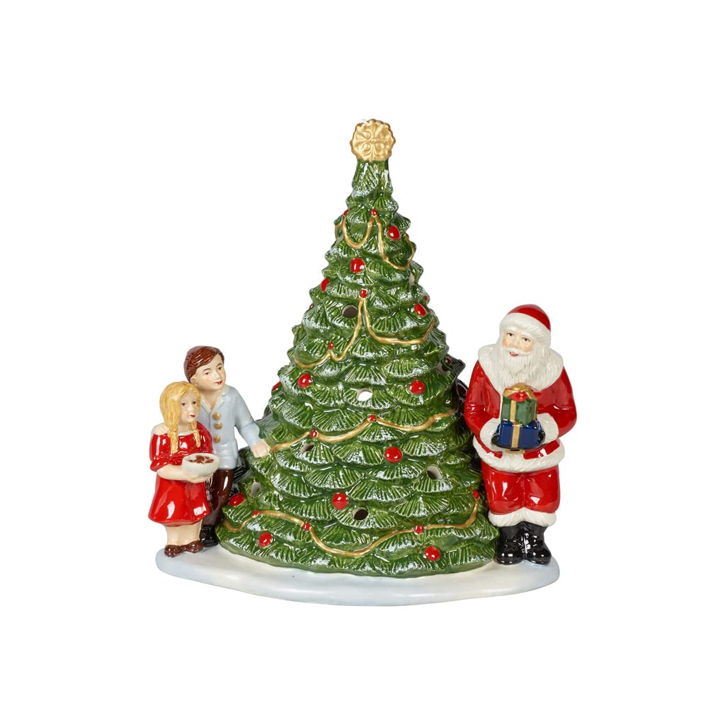Villeroy & Boch Christmas Santa by The Tree, Decorative Figurine Maoffrom Hard-Paste Porcelain, Wax, Green/Multi-Coloured, 20 x 