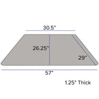 Flash Furniture Wren 29''W x 57''L Trapezoid Grey HP Laminate Activity Table - Height Adjustable Short Legs