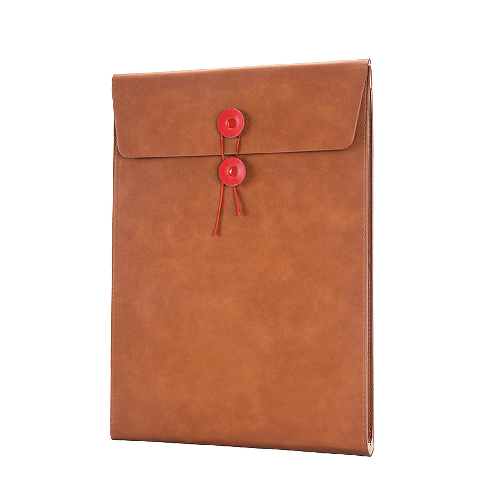 Enyuwlcm Pu Leather A4 File Folder Document Holder Filing Envelope Project File Portfolio With String Tie Closure 3/4 Inch Expan