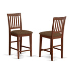 East West Furniture BUVN5-MAH-C Buckland 5 Piece Counter Height Pub Set Includes a Rectangle Table and 4 Linen Fabric Dining Room Chairs, 30x48 Inch, Mahogany