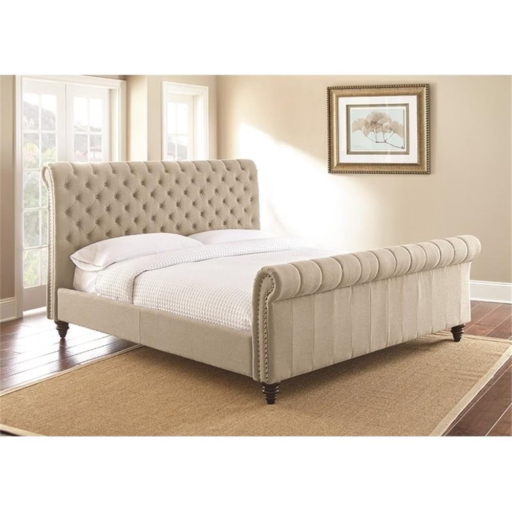 Steve Silver Swanson Tufted Queen Sleigh Bed - Thumbnail 4