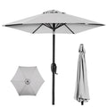 Best Choice Products 7.5Ft Heavy-Duty Round Outdoor Market Table Patio Umbrella W/Steel Pole, Push Button Tilt, Easy Crank Lift - Fog Gray