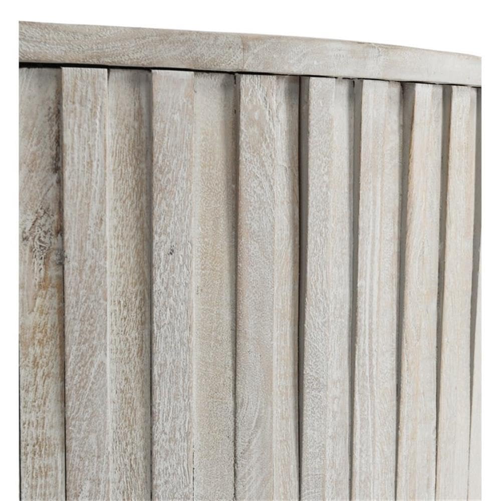 Kosas Home Maya 24X24 Round Mango Wood End Table In Sunbleached Gray