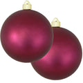 Christmas By Krebs 6 (150mm) Velvet Bayberry Red [2 Pieces] Extra Large Solid Oversized Huge Big Outdoor Plastic, UV Ball Orname