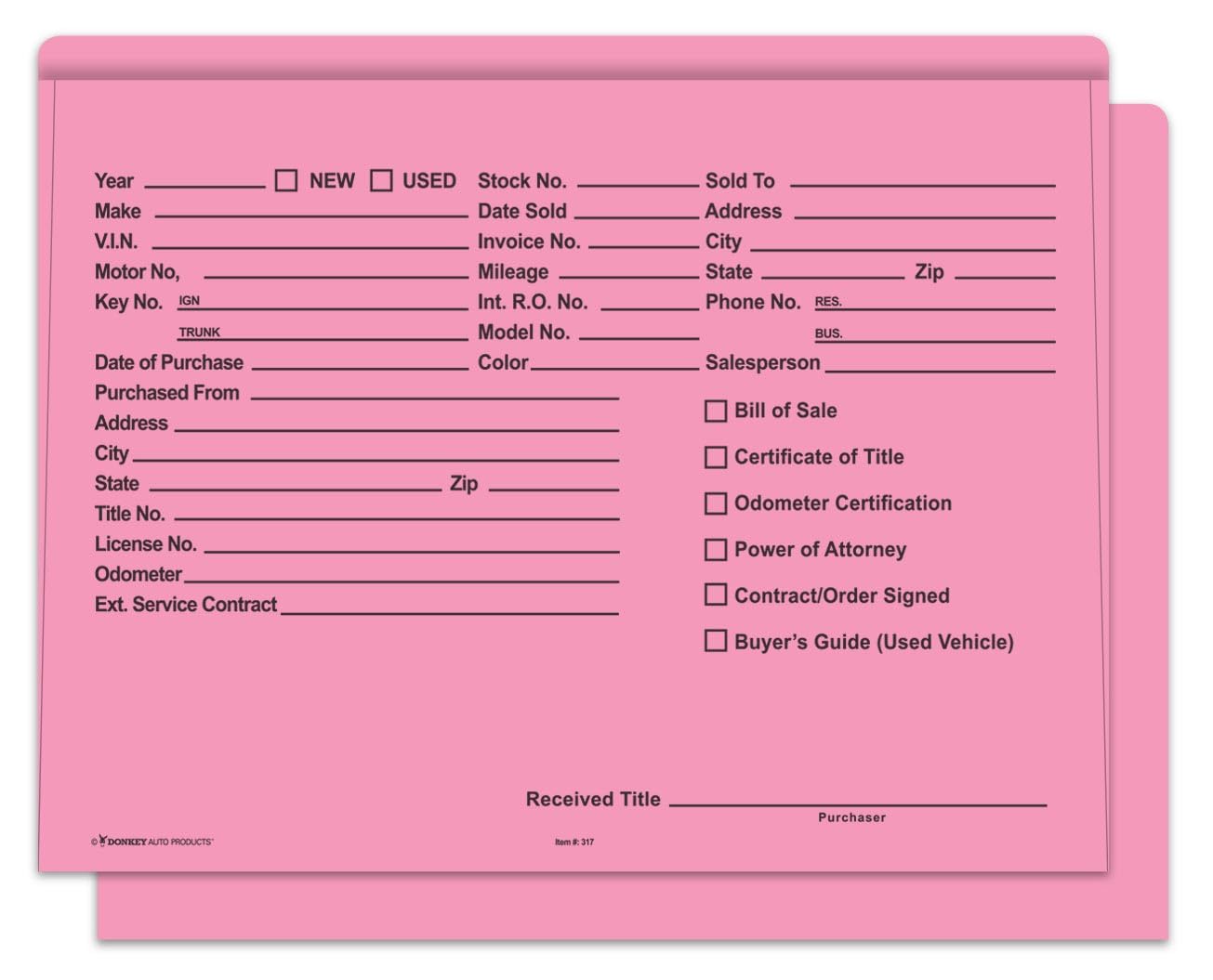 Printed Heavy Duty Deal Jackets - Pink (100 Shrink Wrapped)