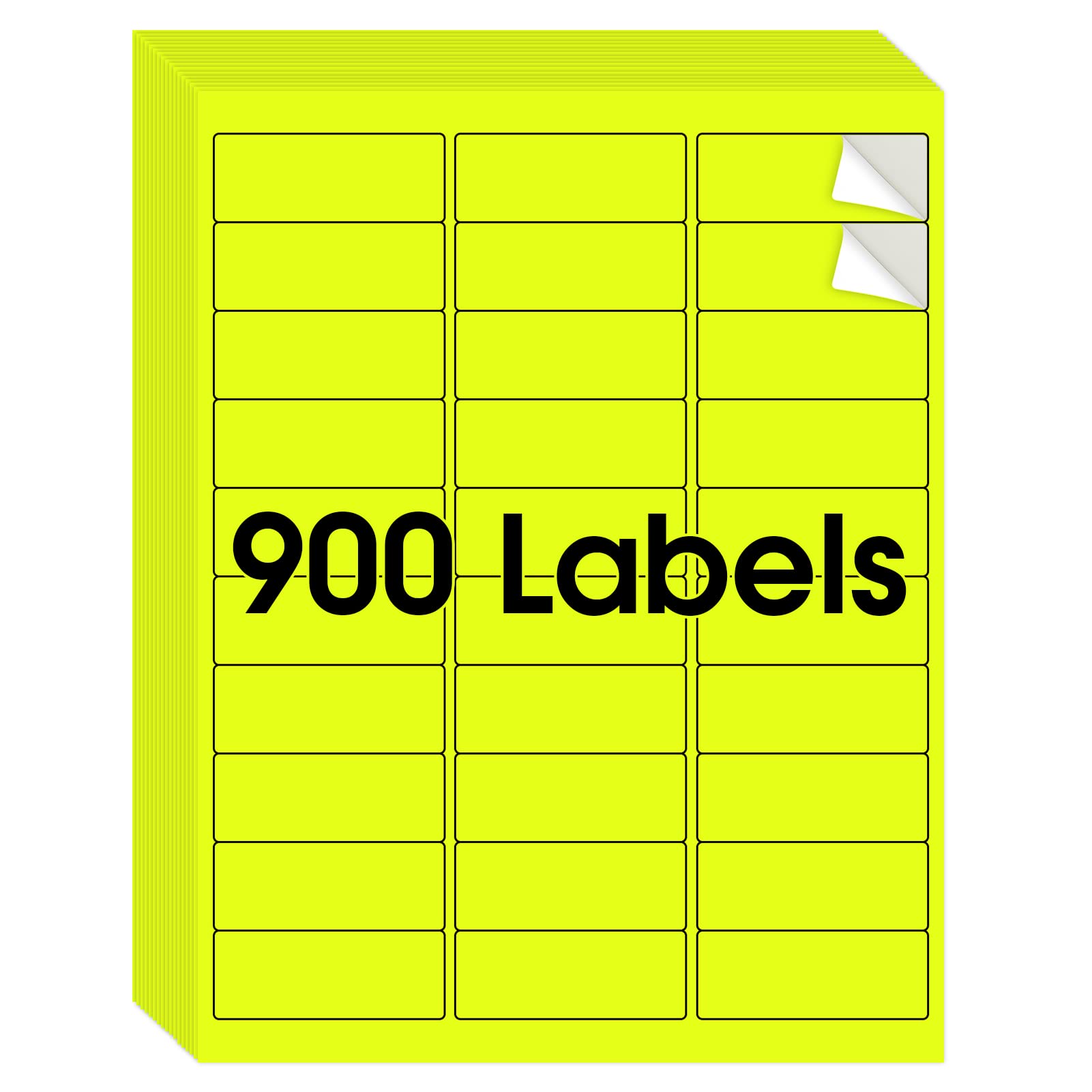 Maxgear 8-1/2 ' X 11 ' Neon Yellow Labels - Fluorescent Labels, For Inkjet Or Laser Printer, For Efficient Sorting And Organiz