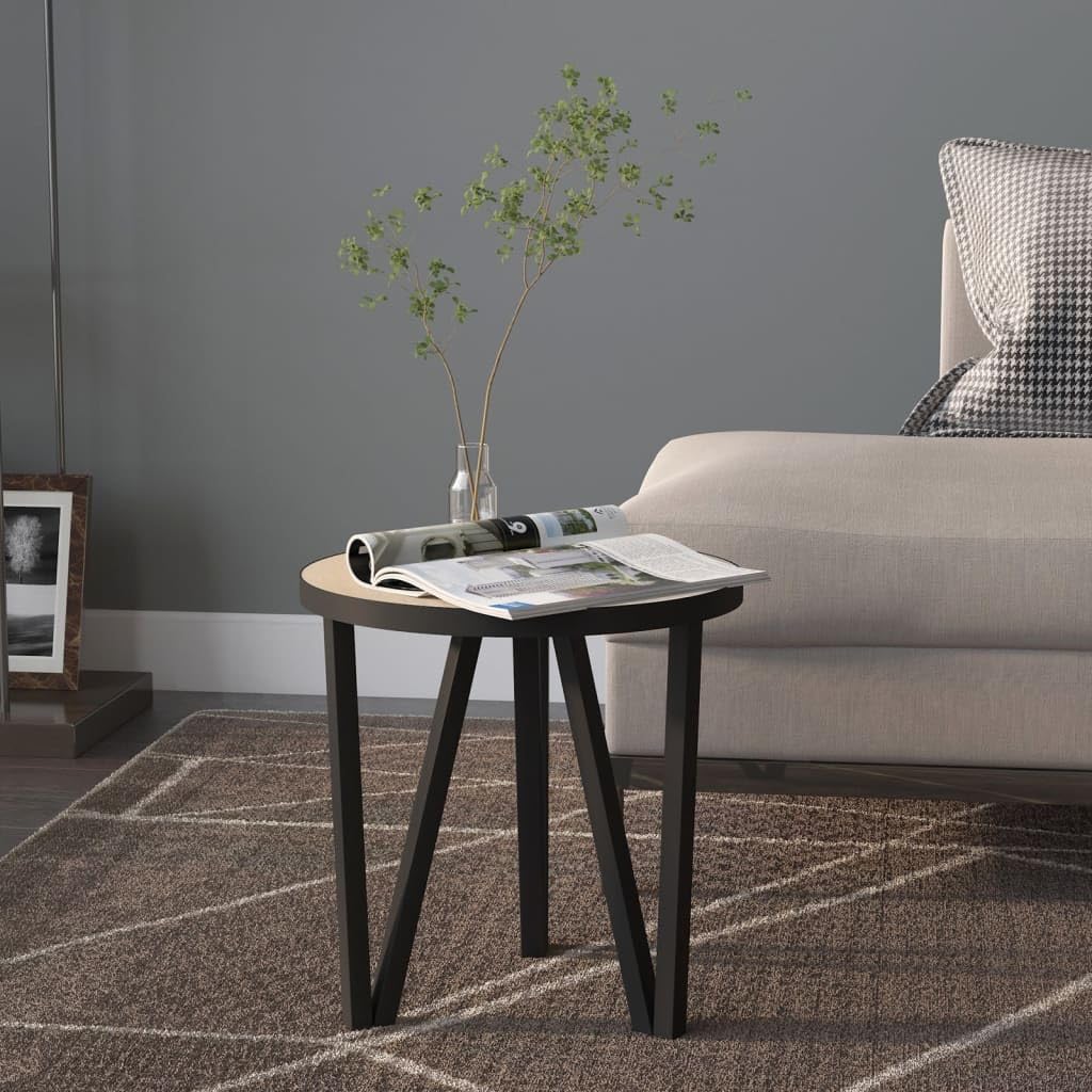 vidaXL Sonoma Oak Tea Table with Industrial-Style Design – Multifunctional MDF Table for Coffee, End Table, and Side Table Use