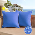 All Smiles Outdoor Waterproof Throw Pillow Covers 20X20 Set Of 2 Light Blue Decorative Patio Tent Bed Sofa Living Room Furniture