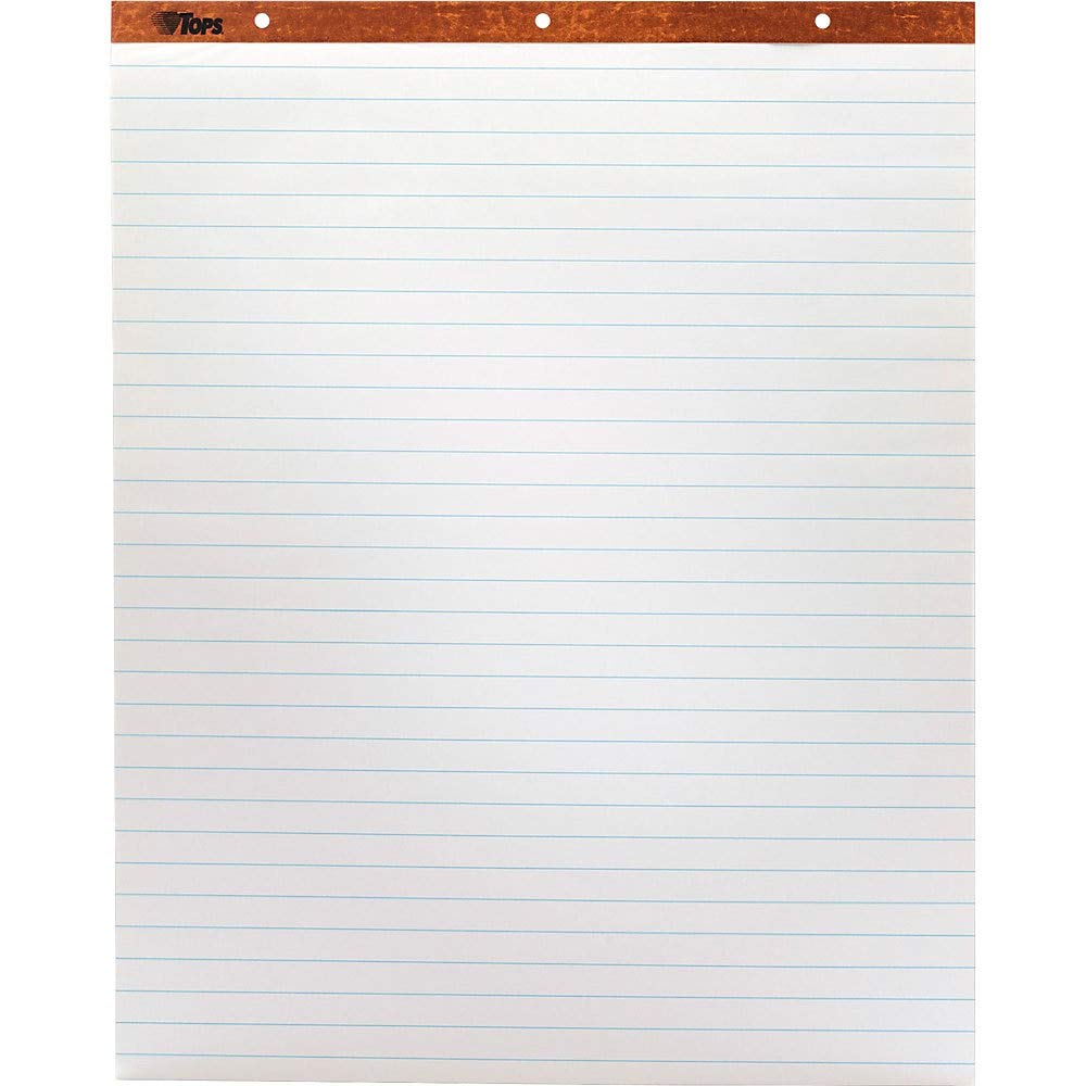 Tops Standard Easel Pads, 27 X 34 Inches, 1-Inch Horizontal Rule, White, 50 Sheets Per Pad, Carton Of 2 Pads (79041)