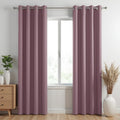 Homemonde 75% Room Darkening Door 7 Feet Solid Opaque Curtain, Thermal Insulated Blackout Heavy Faux Silk Panel, Noise Reduce, S