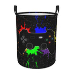 Gbuzozie Game Joystick Round Laundry Hamper Gaming Storage Basket Toys Clothes Organizer Bin For Home Bathroom Bedroom Dorm Nurs