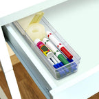 Glad Heavy Duty Plastic Drawer Storage Tray, 13 x 3, Clear - Non-Slip Organizer Bin for Home, Kitchen, Bath, Bedroom, Office