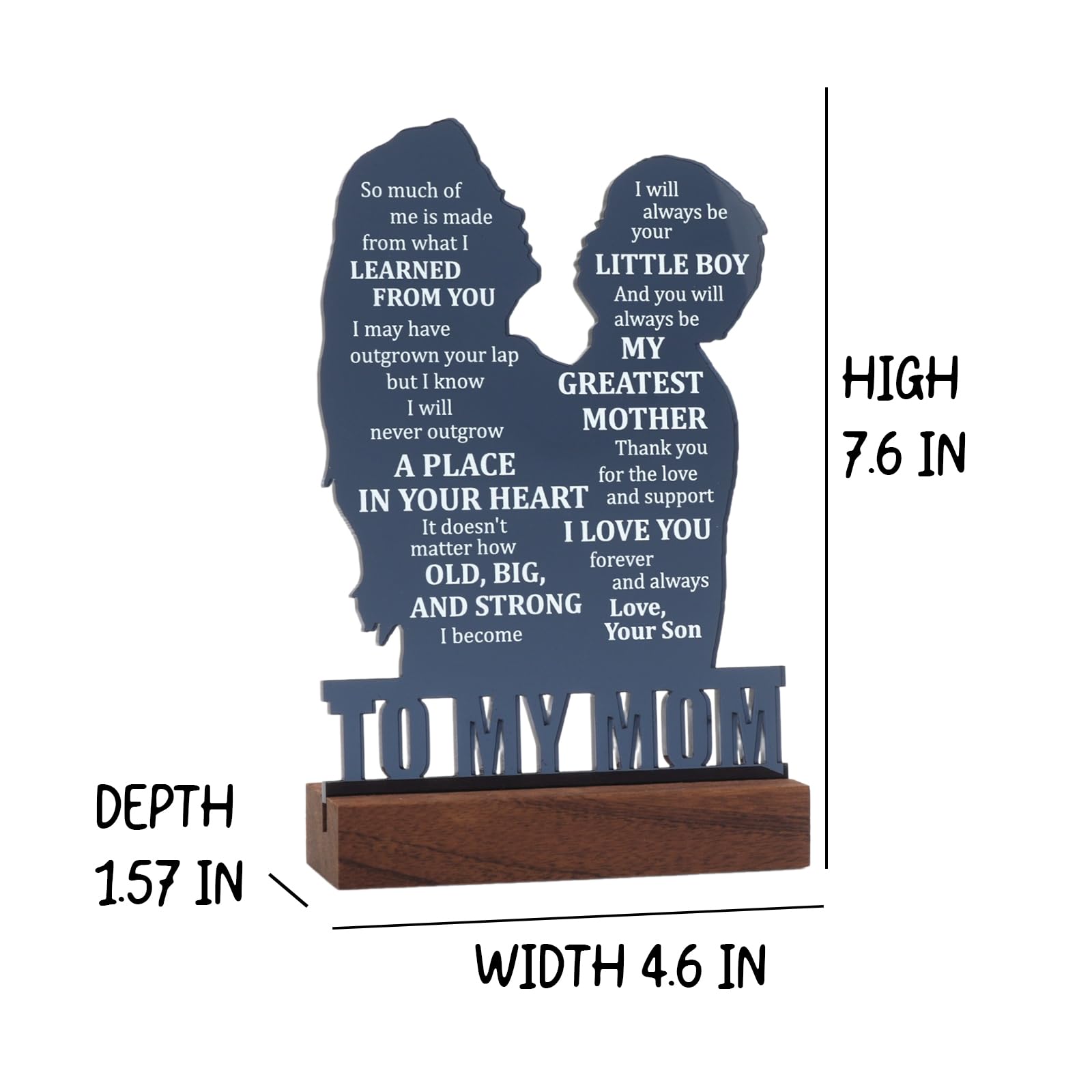 Mom Gifts For Mothers Day From Son, Birthday Gifts For Mom From Son, Mothers Day Sign Gifts For Mom From Son, Acrylic Hug Sign