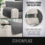 Sofa Shield Patented Recliner Slip Cover, Large Cushion Protector, Reversible Stain And Dog Tear Resistant Slipcover, Quilted Microfiber 28” Seat, Washable Covers For Dogs Pets Kids, Charcoal Linen