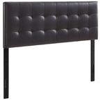 Modway Lily Tufted Faux Leather Upholstered Queen Headboard in Brown