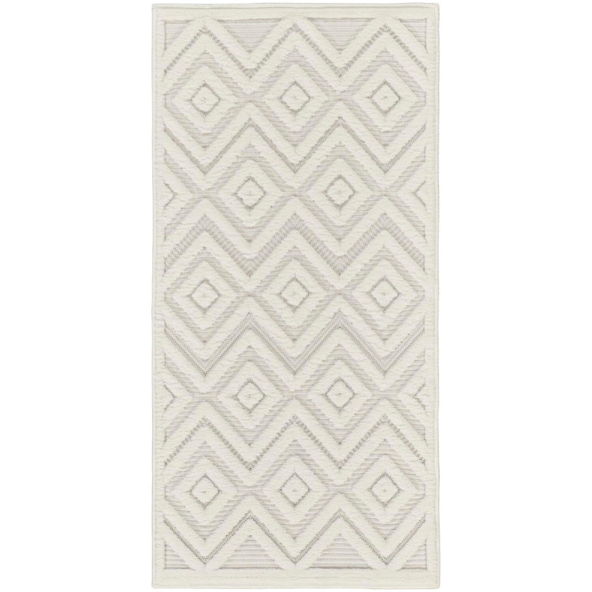 Nourison Versatile Indoor/Outdoor Ivory White 3' X 5' Area Rug, Easy Cleaning, Non Shedding, Bed Room, Living Room, Dining Room,