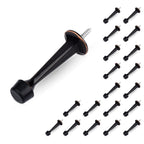Homotek 20 Pack Heavy Duty Solid Rigid Door Stop With Soft Rubber Tip, Zinc Die Cast Door Stopper Protect Wall & Door, Black