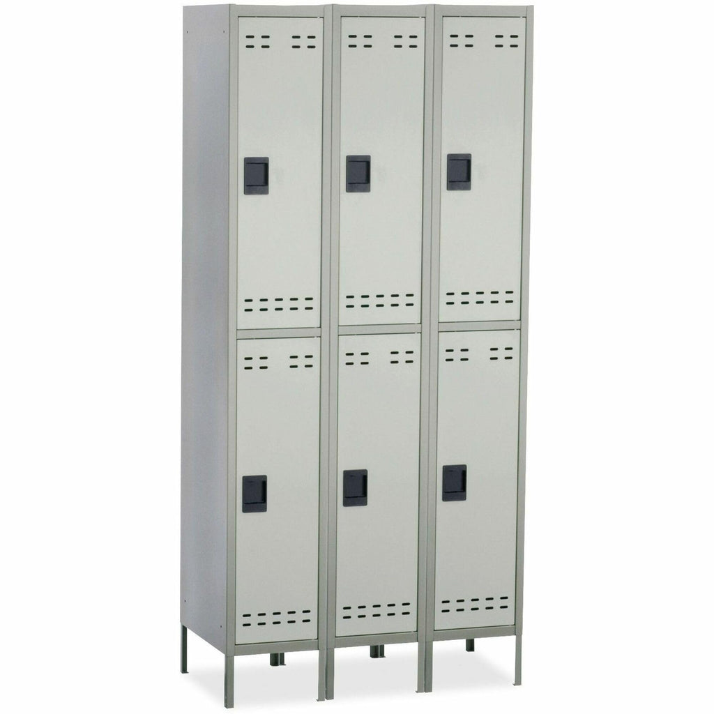 Safco 5526GR Double-Tier Three-Column Locker 36w x 18d x 78h Two-Tone Gray