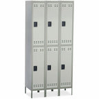 Safco 5526GR Double-Tier Three-Column Locker 36w x 18d x 78h Two-Tone Gray