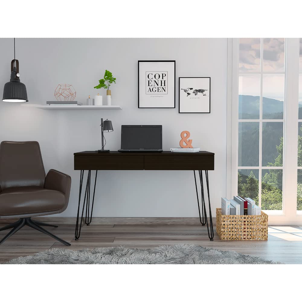 Salamanca Writing Desk, Four Legs, Two Drawers