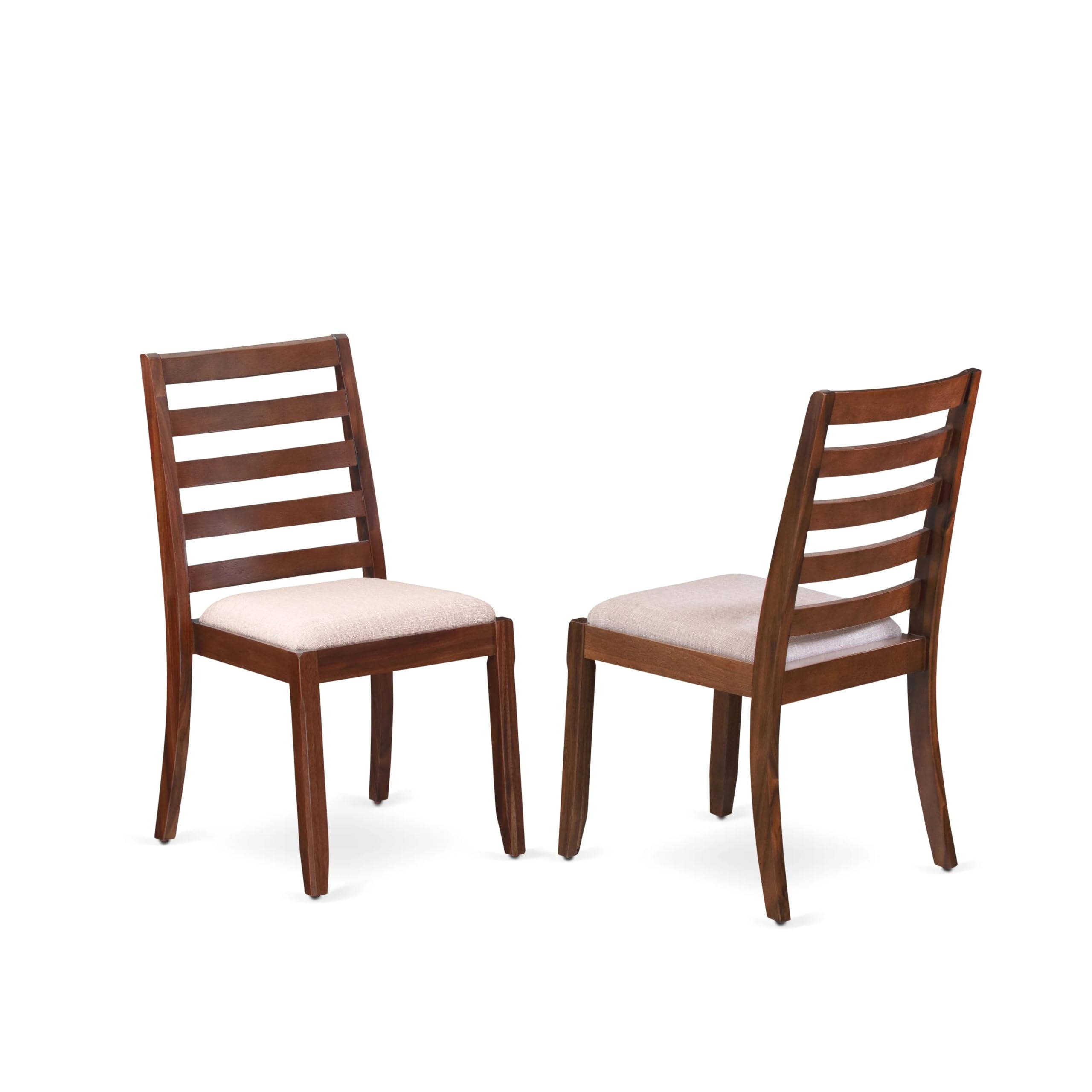Luxe By East West Furniture X1P8T04 Dining Room Chair with Light Tan Linen Fabric and upholstered Back, Antique Walnut Finish,