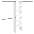 ClosetMaid SuiteSymphony Wood Closet Organizer Starter Kit with Tower and 3 Hang Rods, Shelves, Adjustable, Fits Spaces 4 - 9 ft