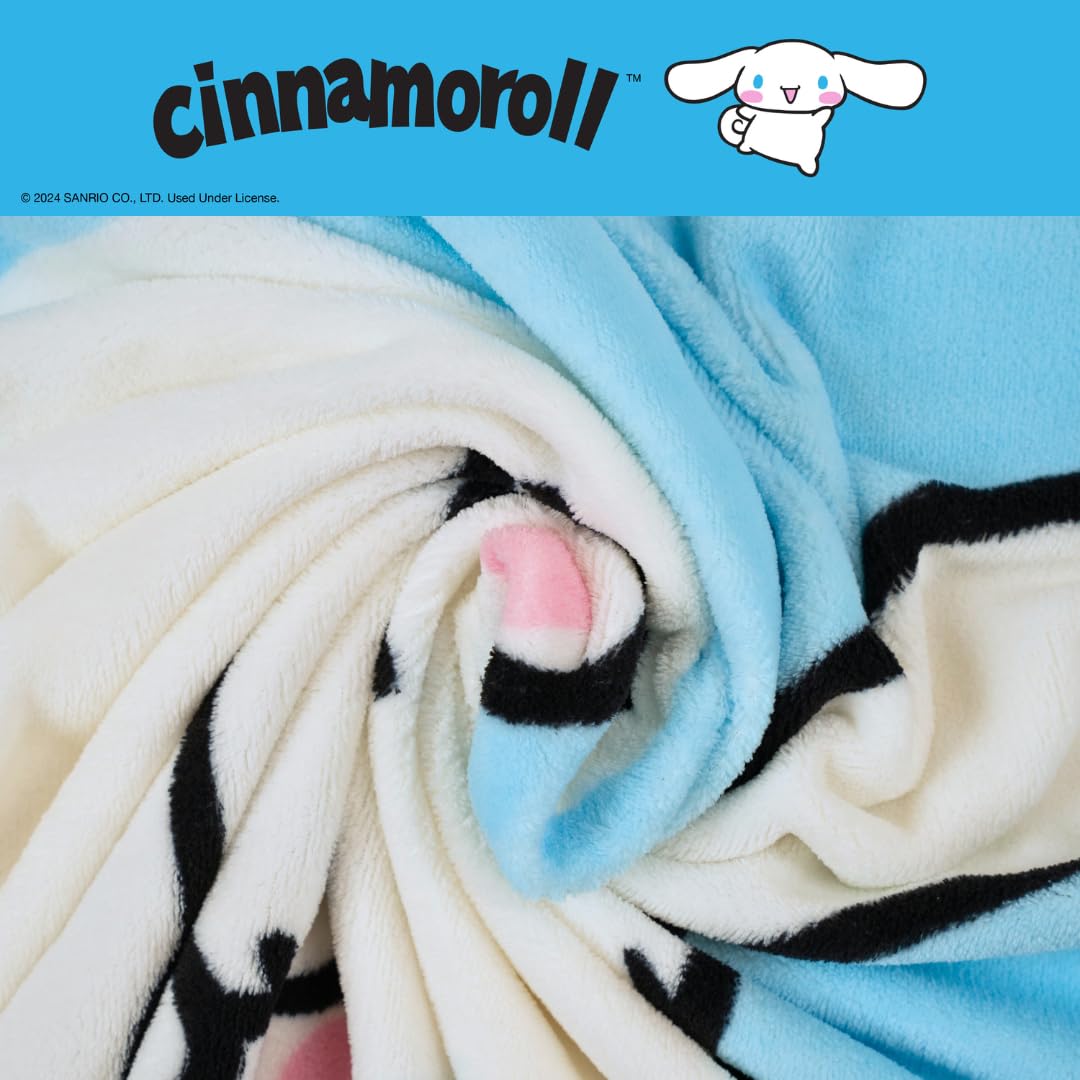 Franco Collectibles Cinnamoroll Bedding Super Soft Cozy Blanket, 62 In X 90 In, (Officially Licensed Product)