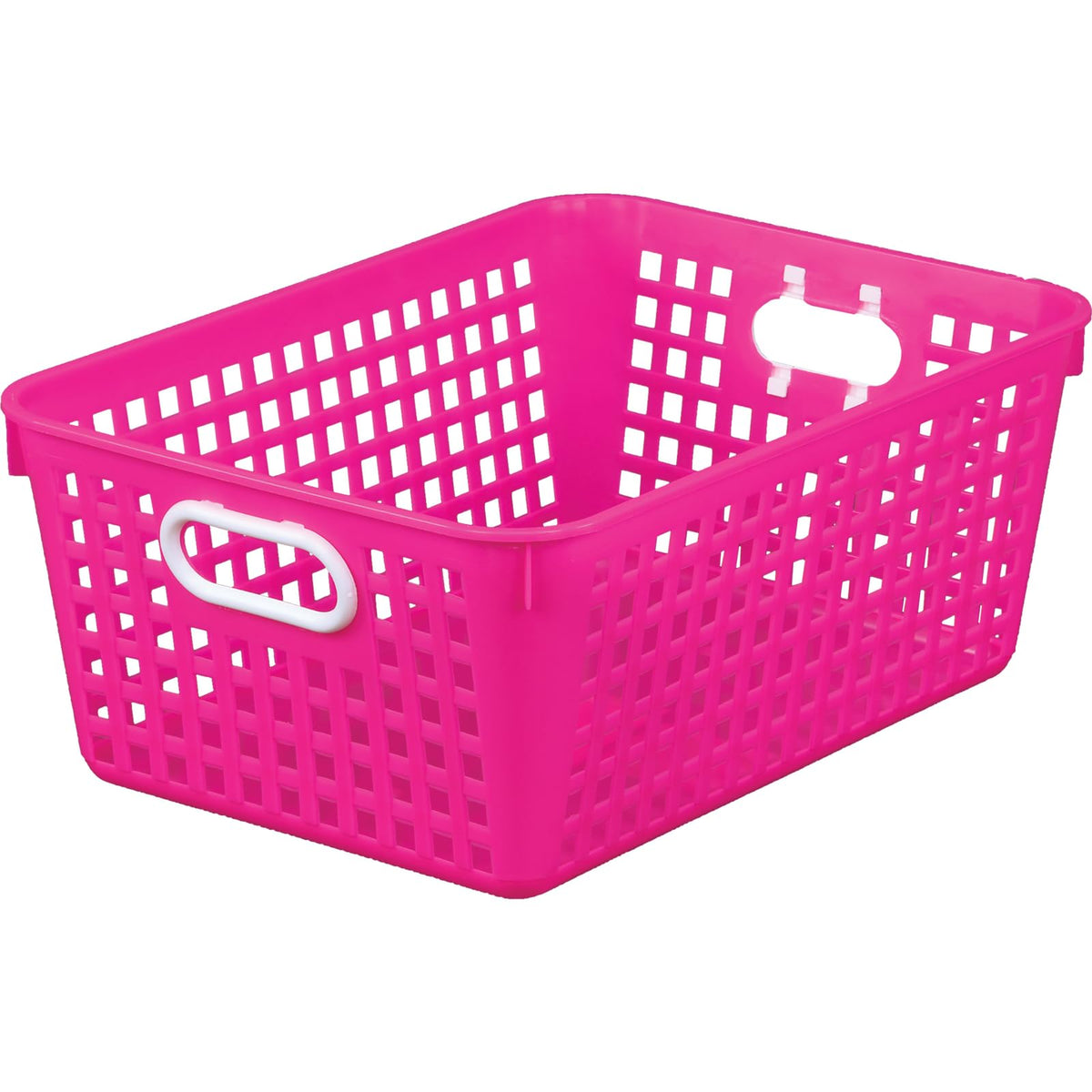 Really Good Stuff Large Plastic Book Baskets, 13?'' by 10'' by 5?'' - Single, Pink| Classroom Library Organizer, Toy Storage, Mu