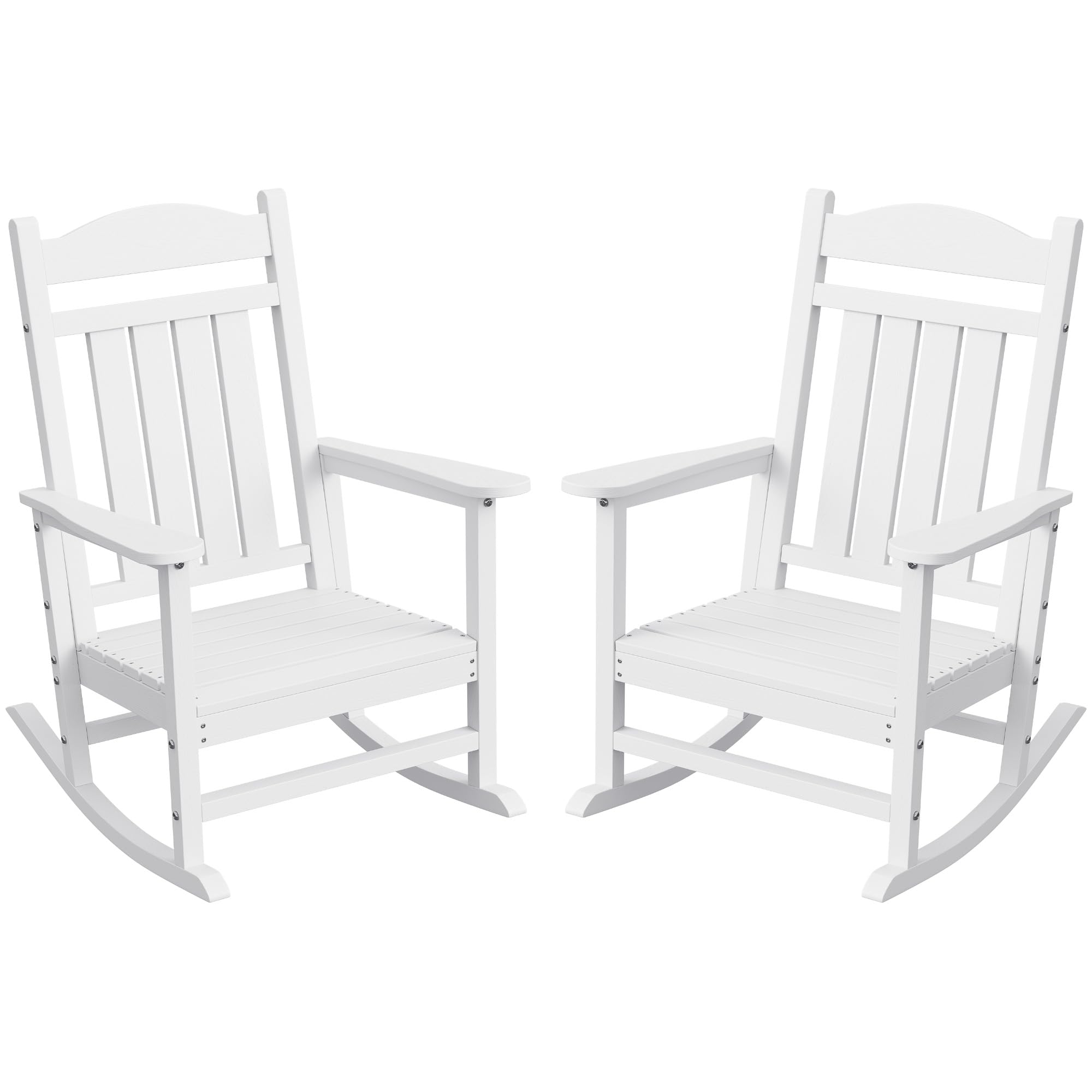 Greesum Rocking Chairs Outdoor, Set of 2 Heavy-Duty Patio Chair with 360lbs Capacity, All-Weather Resistant, Smooth Gliding Moti