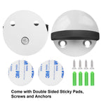 Door Stoppers, Floor Door Stop 4 Pack, White Door Stoppers For Bottom Of Door With Rubber Bumper, Adhesive Doorstop Wall Protect