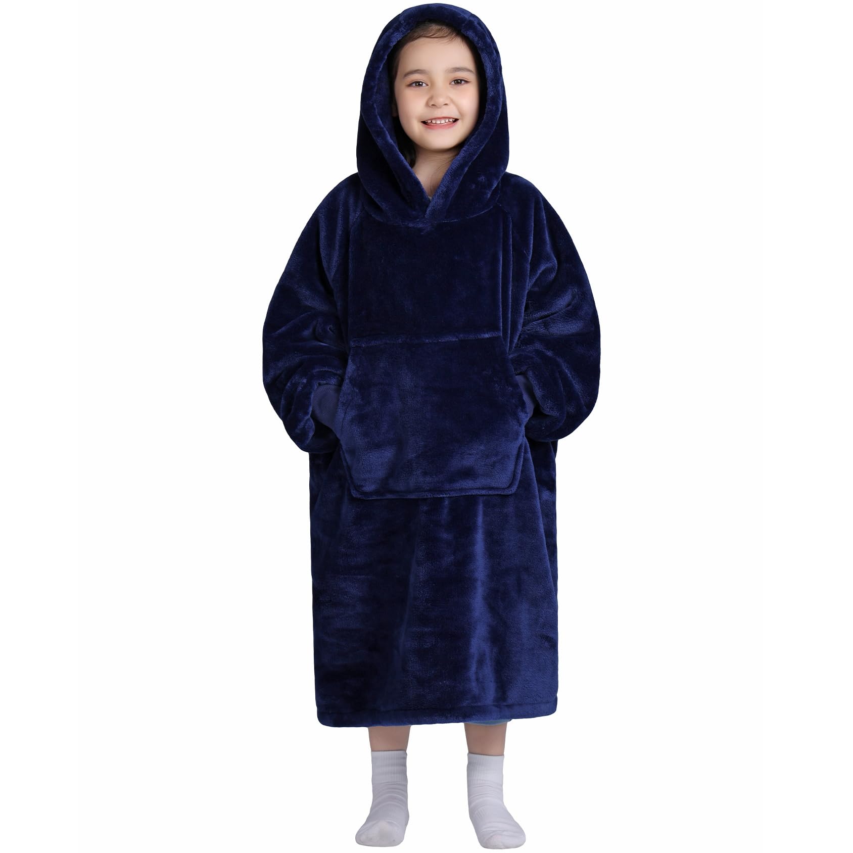 Waitu Wearable Blanket For Kids, Wearable Blanket Hoodie For Teens Girls Boys, Warm Blanket Sweatshirt Gift For Teenage, Hoodie