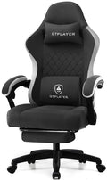 Gtplayer Gaming Chair, Computer Office Chair With Pocket Spring Cushion, Linkage Armrests And Footrest, High Back Ergonomic Computer Chair With Lumbar Support Task Chair With Footrest