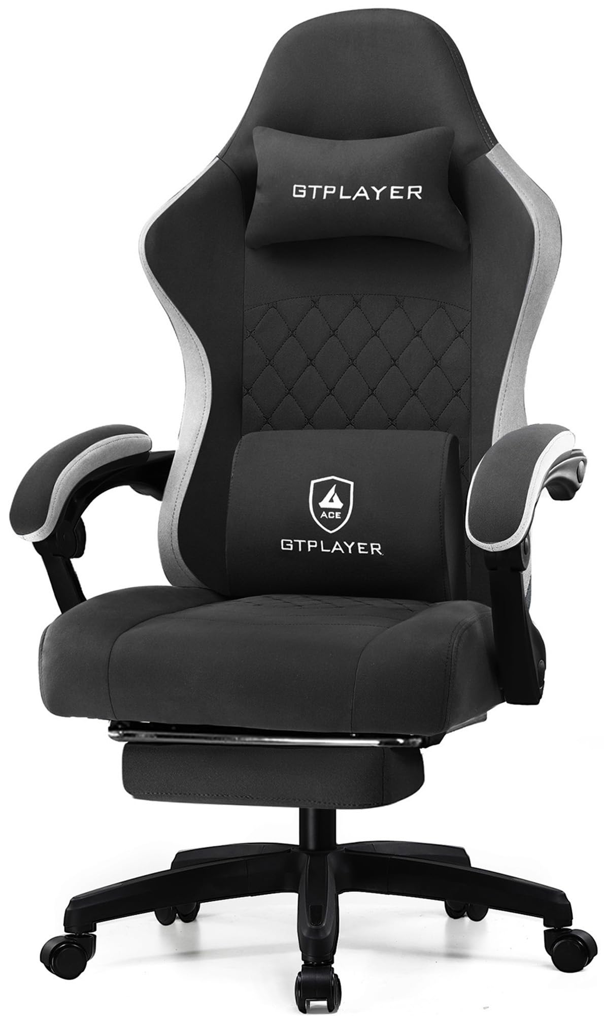 Gtplayer Gaming Chair, Computer Office Chair With Pocket Spring Cushion, Linkage Armrests And Footrest, High Back Ergonomic Computer Chair With Lumbar Support Task Chair With Footrest