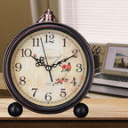 Knigswerk Vintage Analog Alarm Clock, 5.25 Inch Small Silent Desk Clock With Night Light, Battery Operated For Table, Bedroom, B