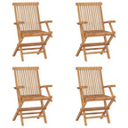 vidaXL Set of 4 Folding Patio Chairs in Brown, Crafted from Durable, Weather Resistant and Finely Sanded Teak Hardwood