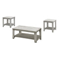 Monarch Specialties 7880P Table, 3pcs Set, Coffee, End, Side, Accent, Living Room, Laminate, Grey, Transitional Set-3Pcs Industrial, 42' L x 20.5' W x 17' H