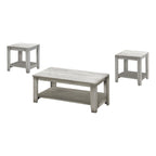 Monarch Specialties 7880P Table, 3pcs Set, Coffee, End, Side, Accent, Living Room, Laminate, Grey, Transitional Set-3Pcs Industrial, 42' L x 20.5' W x 17' H