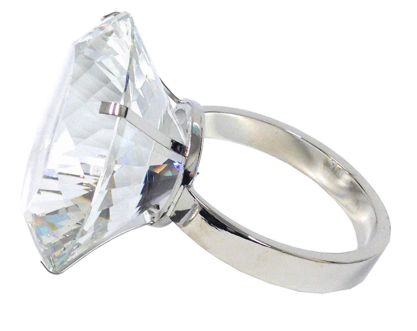 Amlong Crystal Large 3 Inch Diameter Clear Crystal Diamond Ring Paperweight With Gift Box