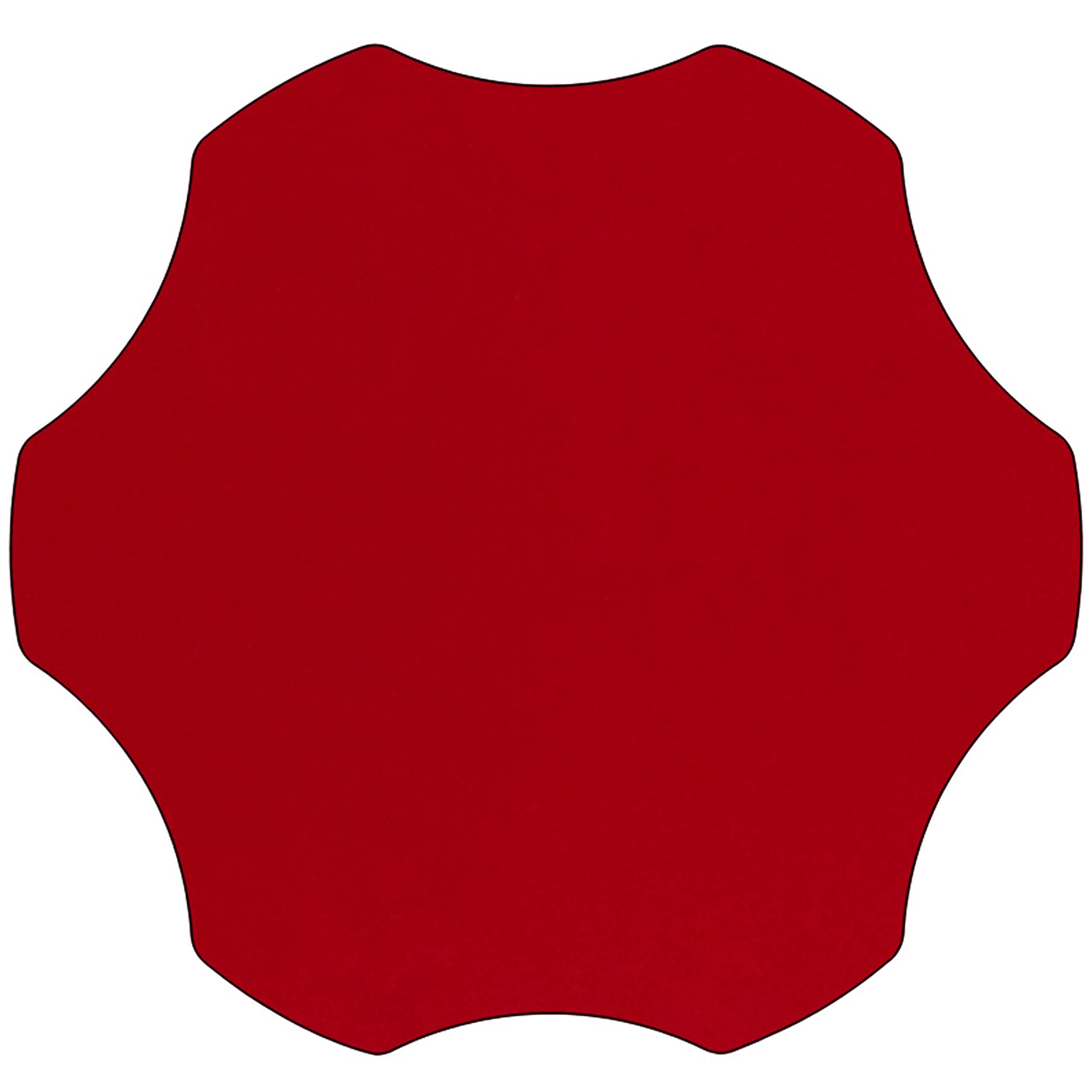 Flash Furniture Wren Mobile 60'' Flower Red Thermal Laminate Activity Table - Height Adjustable Short Legs