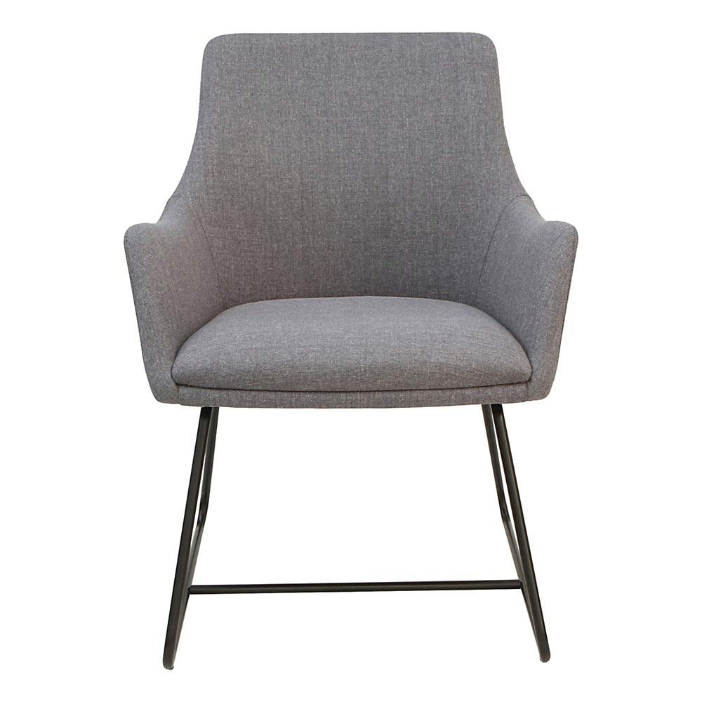 Lorell Gray Flannel Guest Chair With Sled Base