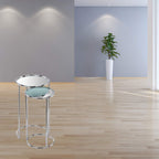 HomeRoots 12' X 12' X 22' Buffed Nested Mirror Tables Set of 2