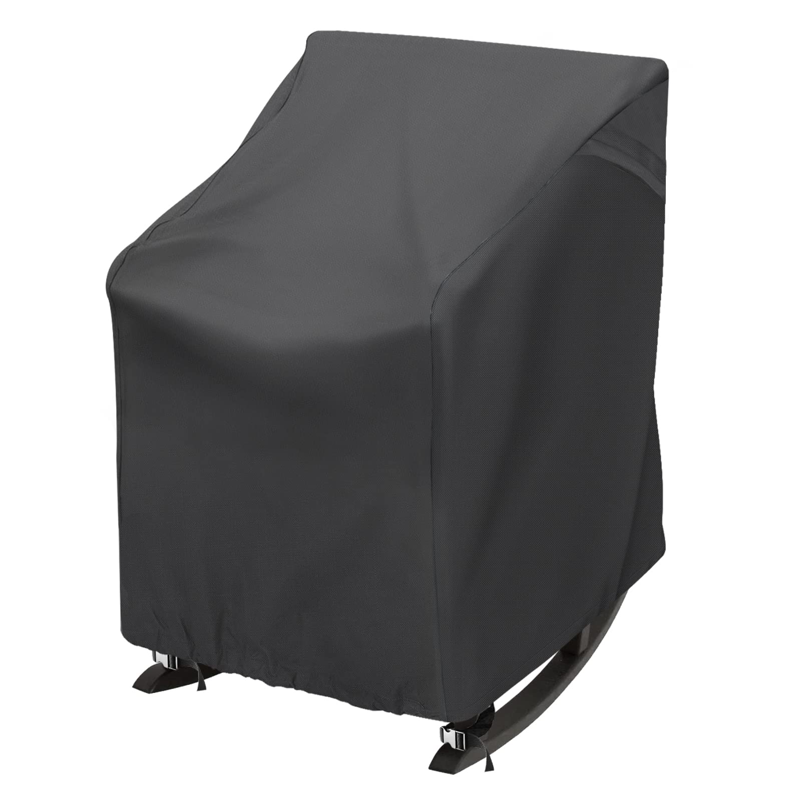Toruta Outdoor Rocking Chair Cover 27.5'' L X 32.5'' D X 39'' H Black 420D Waterproof Oxford Fabric Production Patio Furniture R