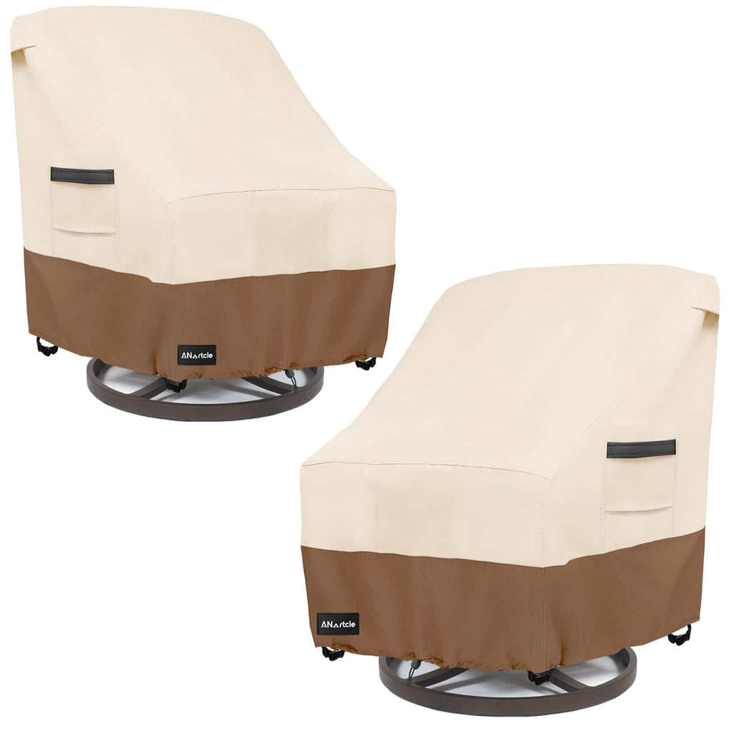 Anartcle Outdoor Swivel Rocker Chair Cover 2 Pack,Patio Swivel Chair Covers For Outdoor Furniture(28W X 33D X 38.5H Inch),Rockin
