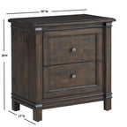American Woodcrafters Farmwood 2-Drawer Rustic Brown Wood Nightstand