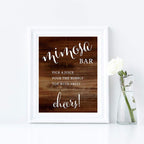 Andaz Press Wedding Party Signs, Rustic Wood Print, 8.5X11-Inch, Build Your Own Mimosa Pick A Juice, Pour The Bubbly Champagne,