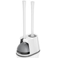 Toilet Plunger and Brush Set, Bowl Brush and Heavy Duty Toilet Plunger with Ventilated Holder, 2-in-1 Toilet Brush and Plunger C
