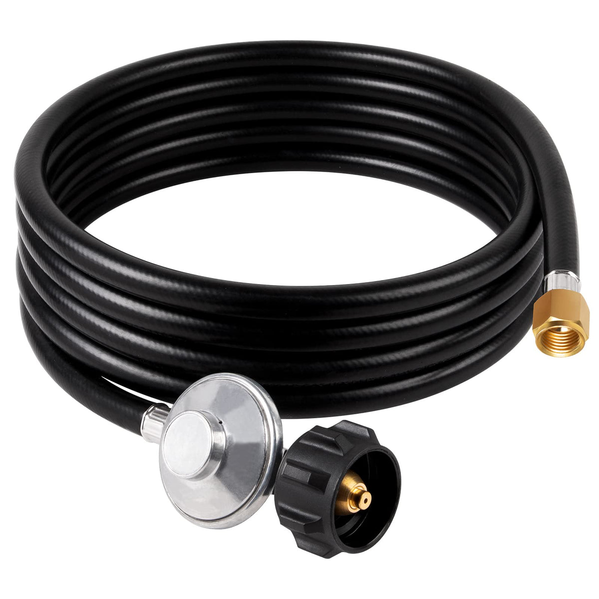Shinestar 12Ft Low Pressure Propane Hose With Regulator, For Gas Grill, Fire Pit, Stove, 3/8 Inch Female Flare