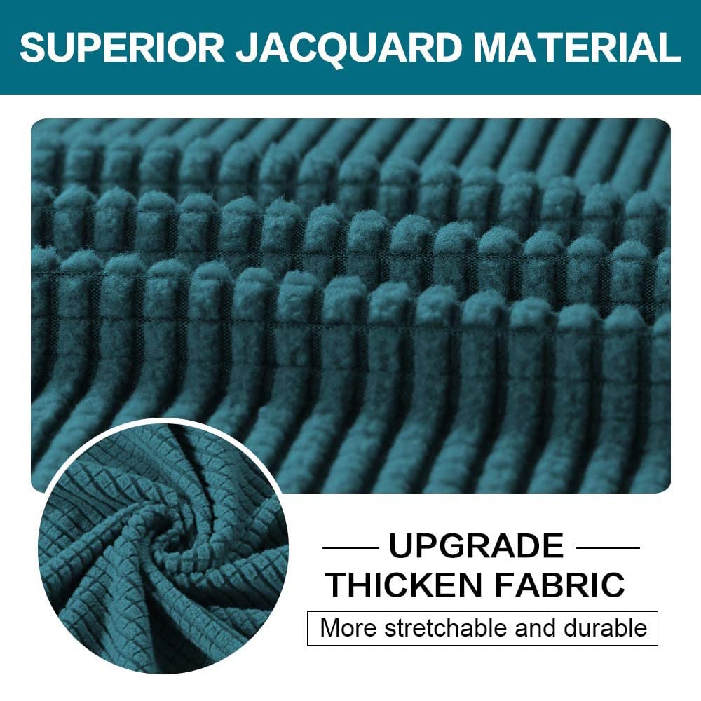 2 Piece Chair Covers Chair Slipcovers For Living Room Armchair Couch Cover Chair Sofa Cover With Individual Cushion Covers Furniture Cover For Chairs Feature Thick Jacquard Fabric (Chair, Deep Teal)