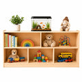 bbgroundgrm Kids Bookshelf and Toy Storage Organizer, Pine Wood Shelf with 5 Open Cubbies, Montessori Bookshelf and Storage Shel